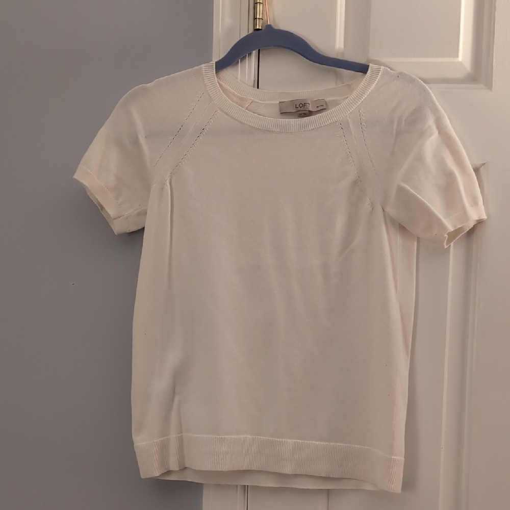 LOFT Kids Cream Short Sleeve Tee